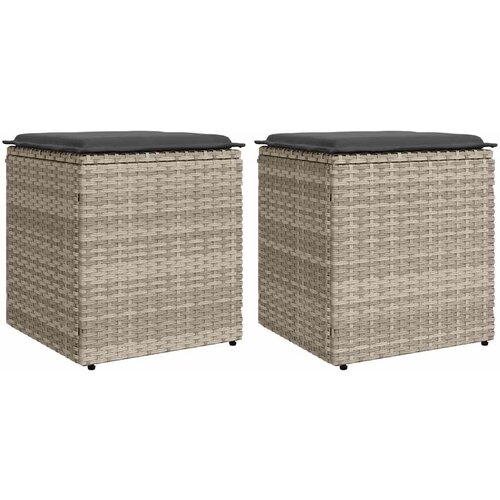 vidaXL Vrtni stolci s jastucima 2 kom svijetlo sivi 40x40x43 cm Cene