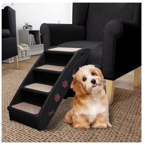  Zložljive stopnice za pse črne 62x40x49,5 cm