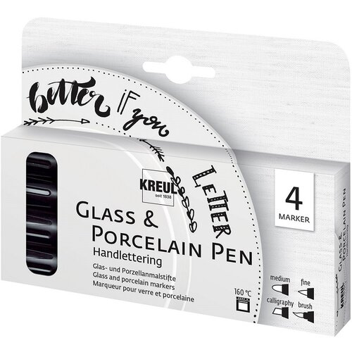  Flomasteri za staklo i porculan KREUL Handlettering / set od 4 Slike