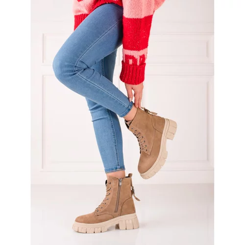 T.SOKOLSKI Women's suede trappers on the platform
