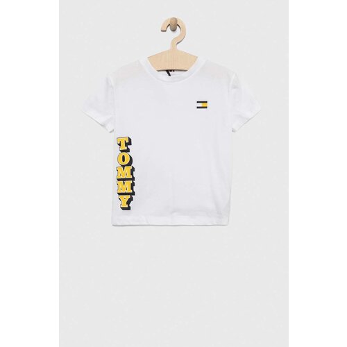 Tommy Hilfiger Otro&amp;scaron;ka bombažna kratka majica bela barva Slike