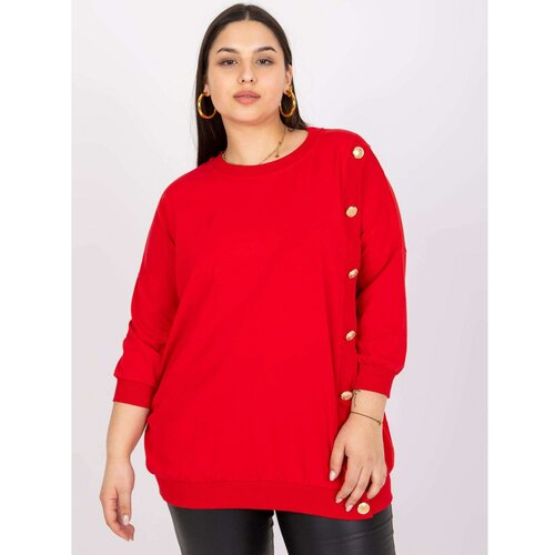 Fashion Hunters Big red blouse with a round neckline Brigitte Cene
