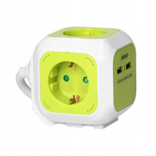 Orno podaljšek "kocka" 4xšuko + 2xUSB 1,4m kabla zelen Cene