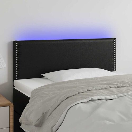  LED uzglavlje crno 90 x 5 x 78/88 cm od umjetne kože Cijene