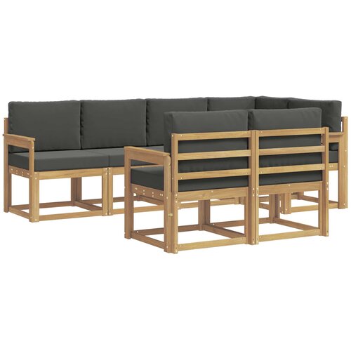 vidaXL Zunanja garnitura za sedenje 7 pcs Bela in antracit Poliester, (5000282344) Cene