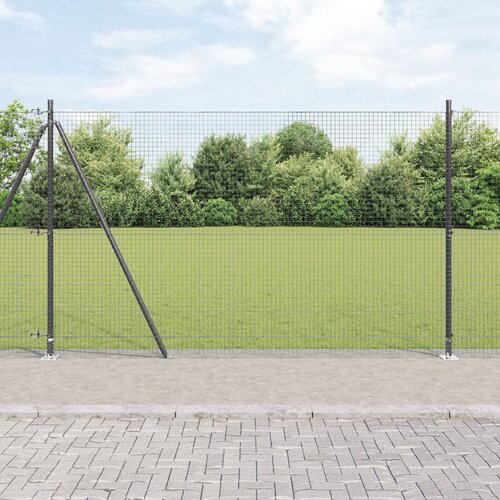 VidaXL Set stubova ograde Set od 2 Siva Pocinčana čelika 10 x 1,5 m Slike