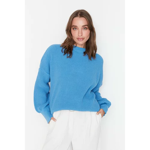 Trendyol Blue Oversize Knitwear Sweater