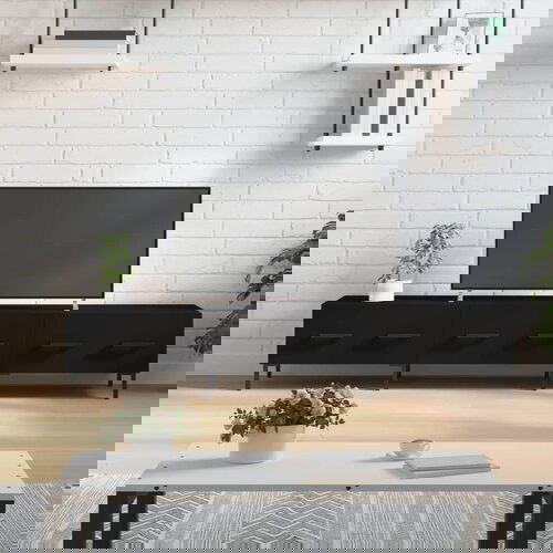 VidaXL TV omarica črna 150x36x30 cm inženirski les Slike