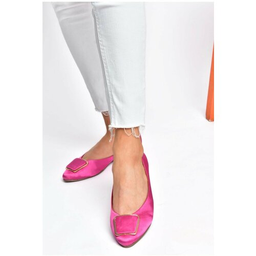 Fox Shoes P726776304 Women's Flats in Fuchsia Satin Fabric Slike