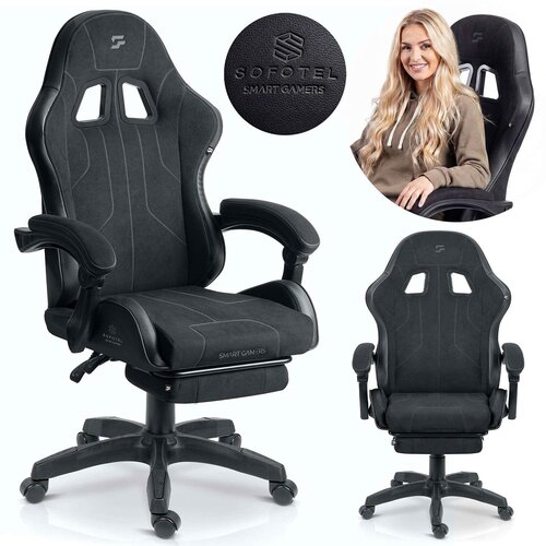 Sofotel Lokar 242600 gaming stol s naslonom za noge &amp;ndash; črn Slike