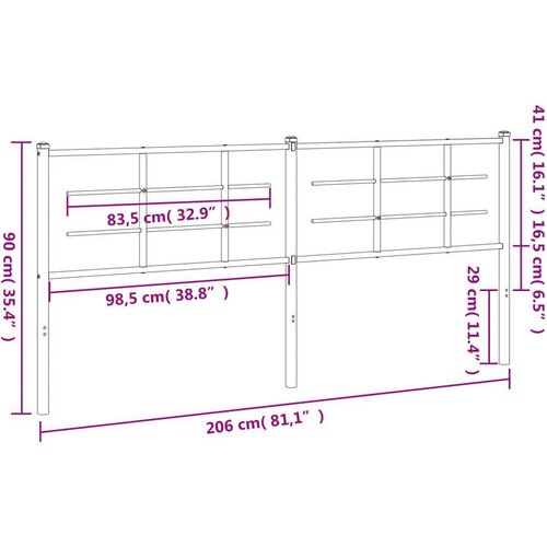 vidaXL Metalno uzglavlje bijelo 200 cm Cijene