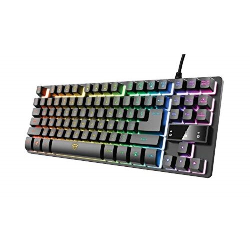 Trust Zaupajte Gaming TKL GXT 833 Thado Gamer tipkovnice RGB Tenkeyless (20% manjše), membrana, španska Qwerty postavitev, anti-gonja, USB, s kablom, računalnikom/računalnikom, (21019567) Cene
