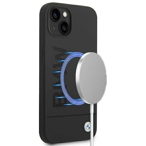BMW SILIKONSKI OVITEK LOGO S PODPISOM ZA MAGSAFE ZA IPHONE 14 PLUS ČRN, (21898179) Cene