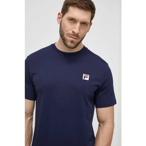 Fila Pamučna majica za muškarce, boja: tamno plava, s aplikacijom