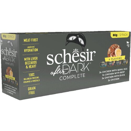 Schesir Vlažna hrana za mačke After Dark Multipack Mix, 12x80g Slike