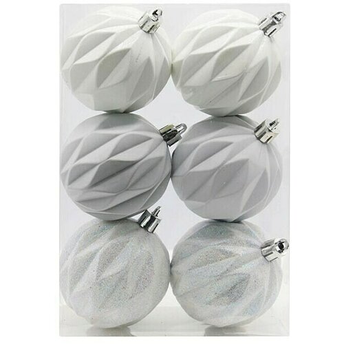  božićne kuglice (bijele boje, plastika, promjer: 6 cm, 6 kom.) Cijene