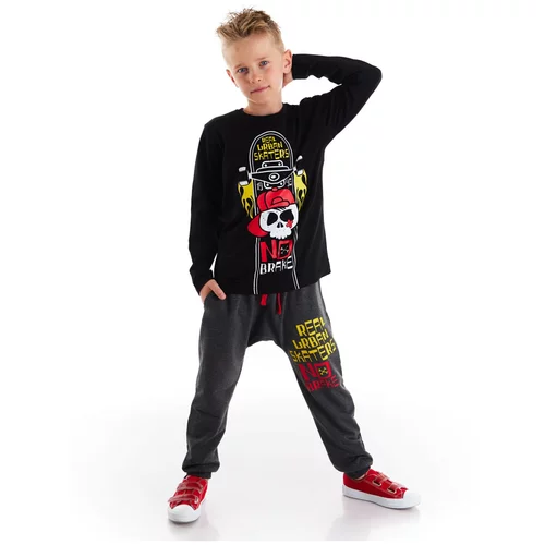 Mushi Black Skateboard Boy Pants Suit