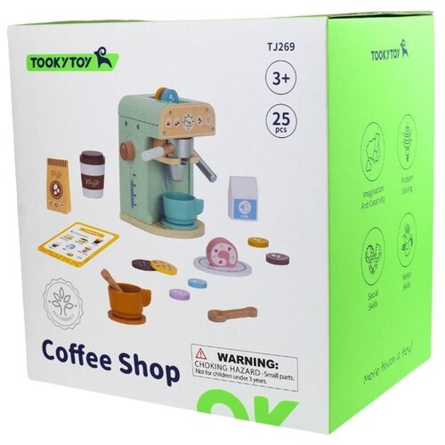 Tooky Toy Coffee Shop drveni set kafić 3 god+ TJ269, zelena Slike