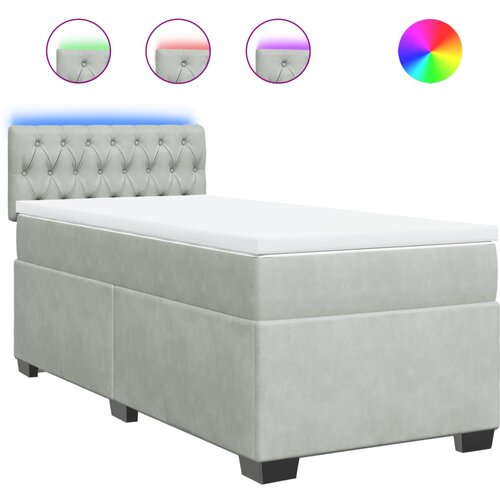 Maison Chic Box spring postelja - Vzmetna postelja z vzmetnico svetlo siva 80x200 cm žamet SL11997, (21907531) Cene