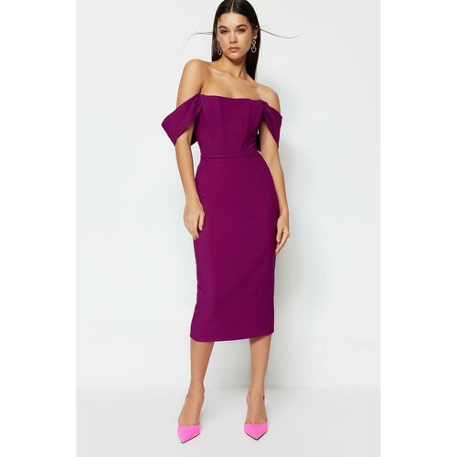 Trendyol Purple Collar Detailed Dress Slike