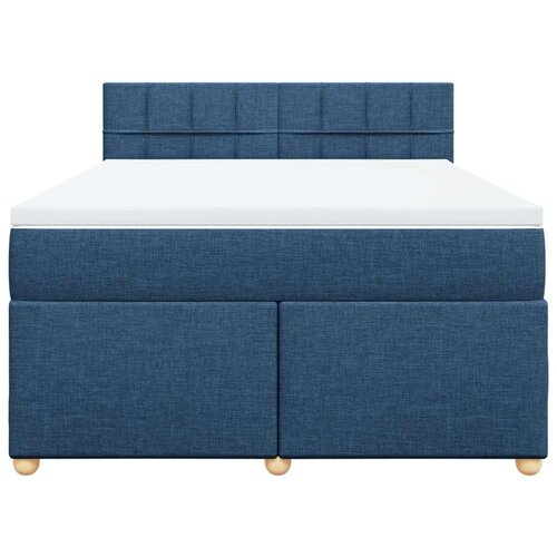 vidaXL Box spring postelja z vzmetnico modra 160x200 cm blago, (21310042) Cene