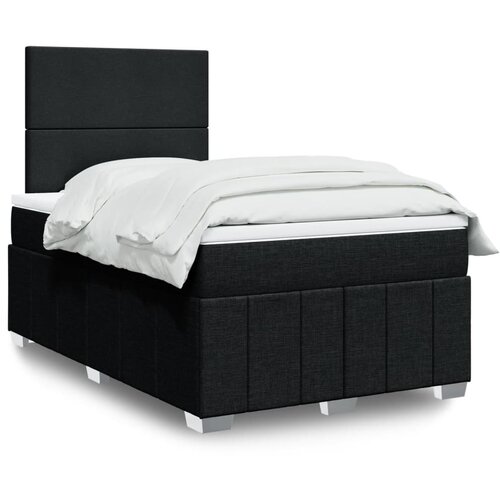 vidaXL Box spring postelja z vzmetnico črn 120x200 cm blago Cene