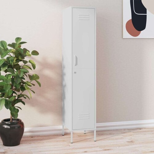 VidaXL Omara s ključavnico bela 35x46x180 cm jeklo Slike