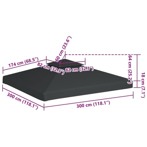  Zamjenski pokrov za sjenicu 310 g/m&amp;sup2; tamnosivi 3 x 3 m Slike