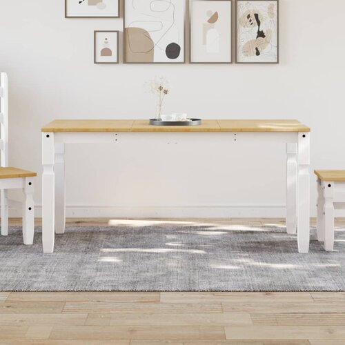  Blagovaonski stol Corona bijeli 160x80x75cm od masivne borovine Cijene