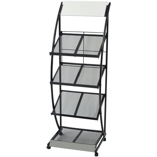 vidaXL Stalak za Časopise 47x40x134 cm Crno Bijeli A4 Cijene