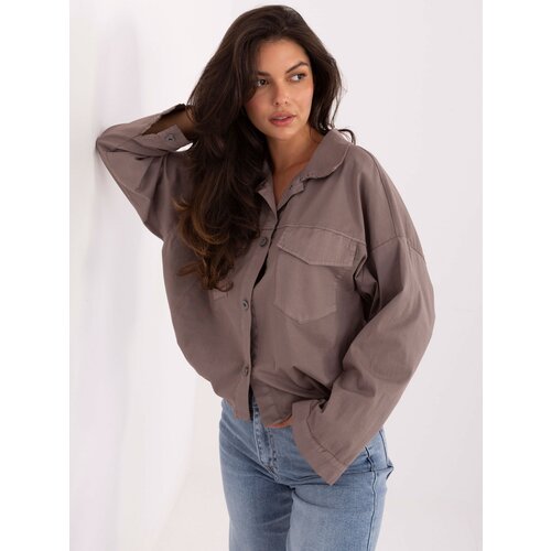 RUE PARIS Shirt-IT-KS-FL9273.86-dark beige Slike