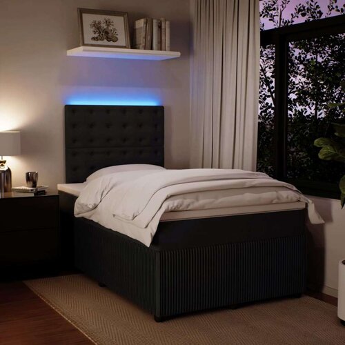 VidaXL Krevet box spring s madracem crni 120 x 190 cm bar&amp;scaron;unasti Slike