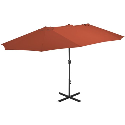 Vanjski suncobran s aluminijskim stupom 460 x 270 cm terakota Cijene