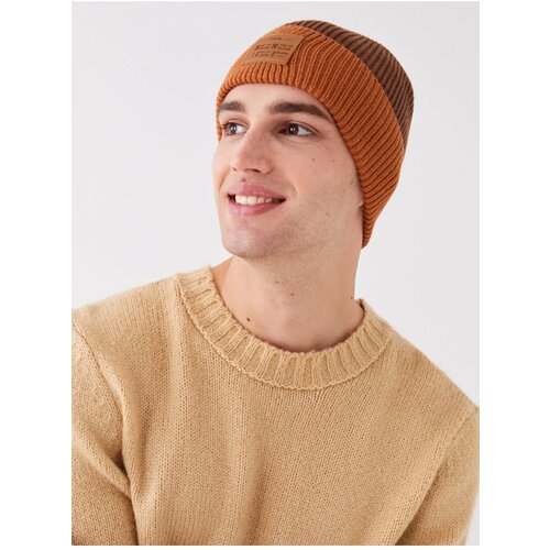 LC Waikiki LCW ACCESSORIES Men's Label Printed Color Block Knitwear Beanie Cene