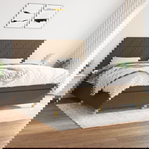  The Living Store Box spring postelja z vzmetnico temno rjava 160x200 cm blago - Box Spring Postelja, (21502823) Slike