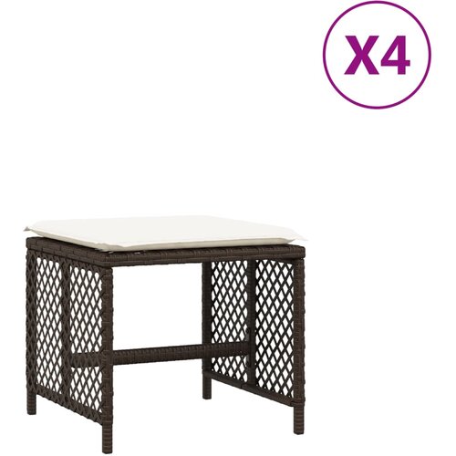 Maison Chic Vrtni stolčki - Vrtni stoli z blazinami 4 kosi rjavi 41x41x36 cm poli ratan JS1130, (21878723) Slike