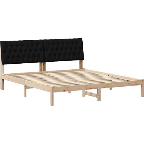 VidaXL krevetni okvir s tapiciranim uzglavljem Smeđa 180 x 200 cm Slike