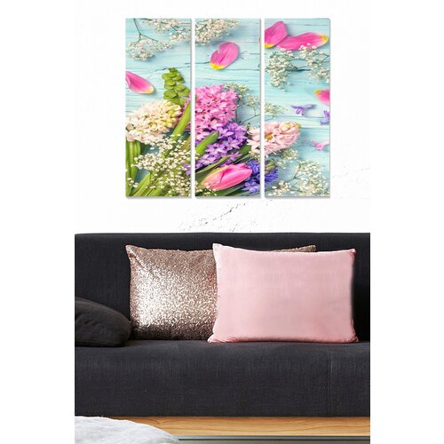 Wallity MDF1014375124 multicolor decorative mdf painting (3 pieces) Cene