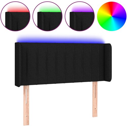 Maison Chic LED posteljno vzglavje - Vzglavna omarica črno 93x16x78/88 cm blago, (22077992) Cene