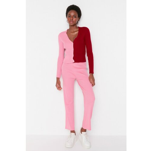 Trendyol Pink Color Block Knitwear Bottom-Top Set Slike