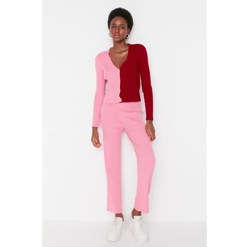 Trendyol Pink Color Block Knitwear Bottom-Top Set