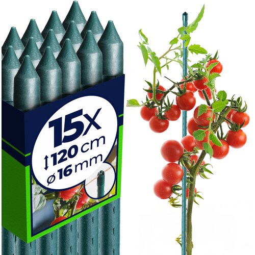 KADAX Podporni drog za rastline 120 cm, prevlečeni kolčki za paradižnik 16 mm, 15 kosov, (5000362480) Cene