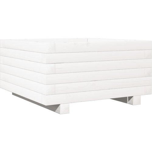 Maison Chic Vrtno cvetlično korito - Cvetlični Lonec belo 50x50x26,5 cm trdna borovina, (21789198) Cene