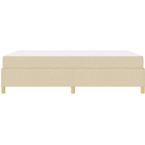 Box spring krevet Krema i bijela 140 x 190 cm tkanina Slike