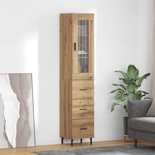 VidaXL Highboard Umjetnički hrast 34,5 x 34 x 180 cm Konstruirano drvo Slike