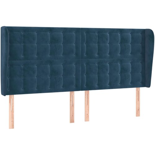 VidaXL Vzglavje z u&amp;scaron;esi temno modra 183x23x118/128 cm žamet, (20952711) Slike