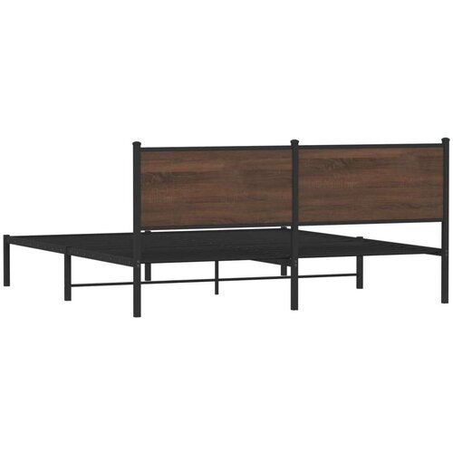 VidaXL Metalni okvir kreveta bez madraca smeđa boja hrasta 183x213 cm Slike