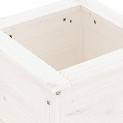  Vrtna sadilica bijela 40 x 40 x 39 cm od masivne borovine Slike