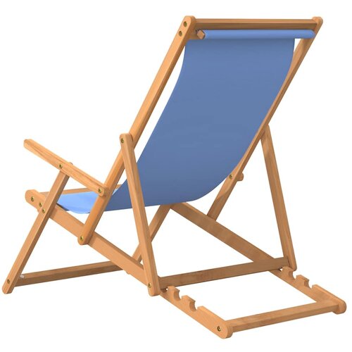 vidaXL Sklopiva stolica za plažu od masivne tikovine plava Cijene