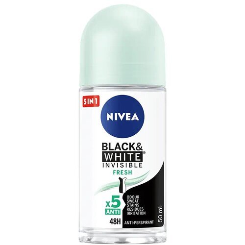 Nivea black&white invisible fresh dezodorans roll on, 50ml Slike